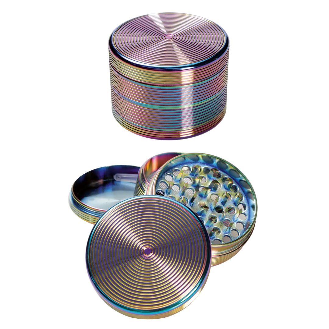 Metall-Kräutermühle 4-teilig im bunten Ölfarben-Design