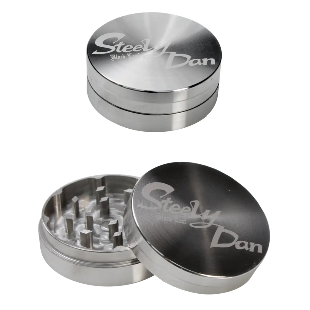 Black Leaf Steely Dan Kräutermühle aus rostfreiem Edelstahl mit Diamantschliff-Zähnen