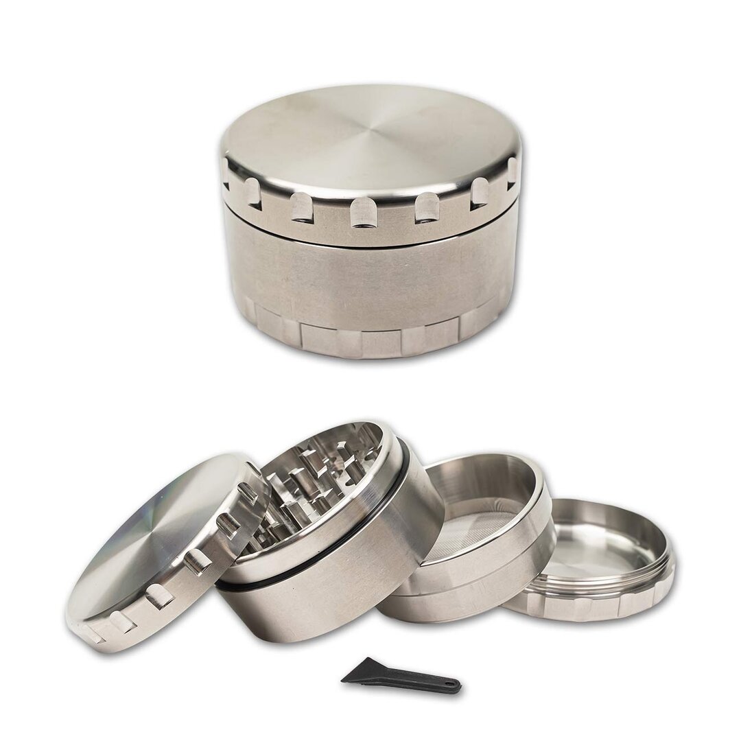 Produktfoto: Black Leaf Edelstahl-Kräutermühle 4-teilig Silber 63 mm