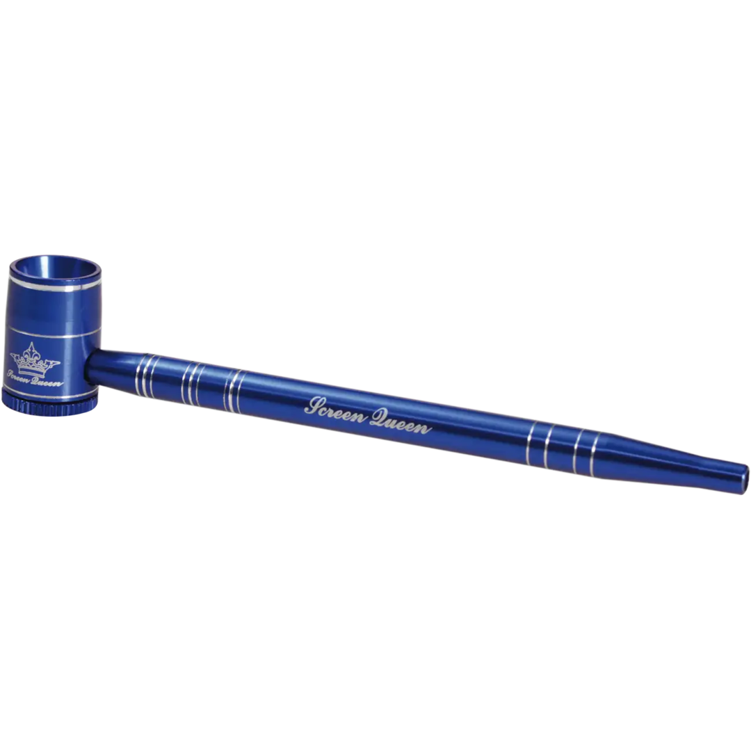 Sieblose Pfeife SCREEN QUEEN aus anodisiertem Aluminium in blau
