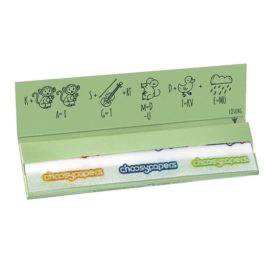 Choosypapers King Size Slim Papers mit Statement-Design in Heftpackung