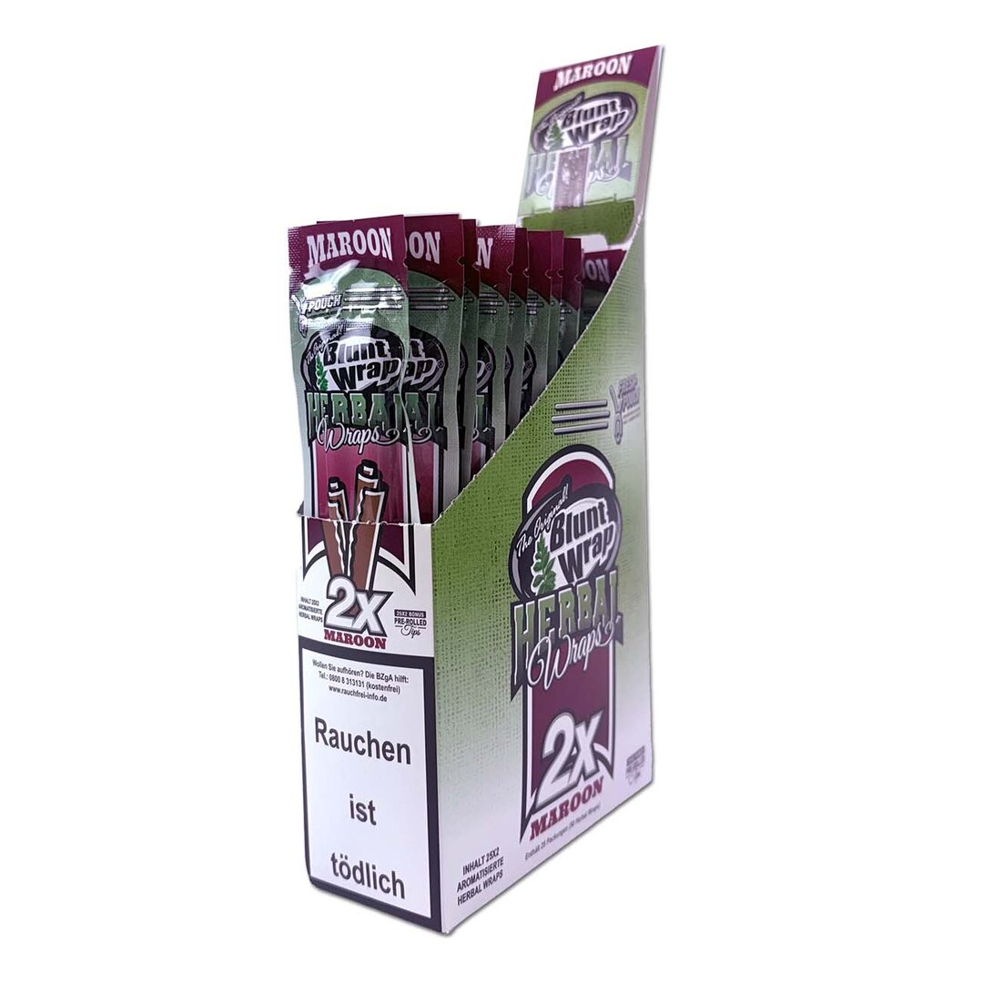 Herbal Wraps Maroon, Kräuter-Wickelblätter in wiederverschließbarer Packung