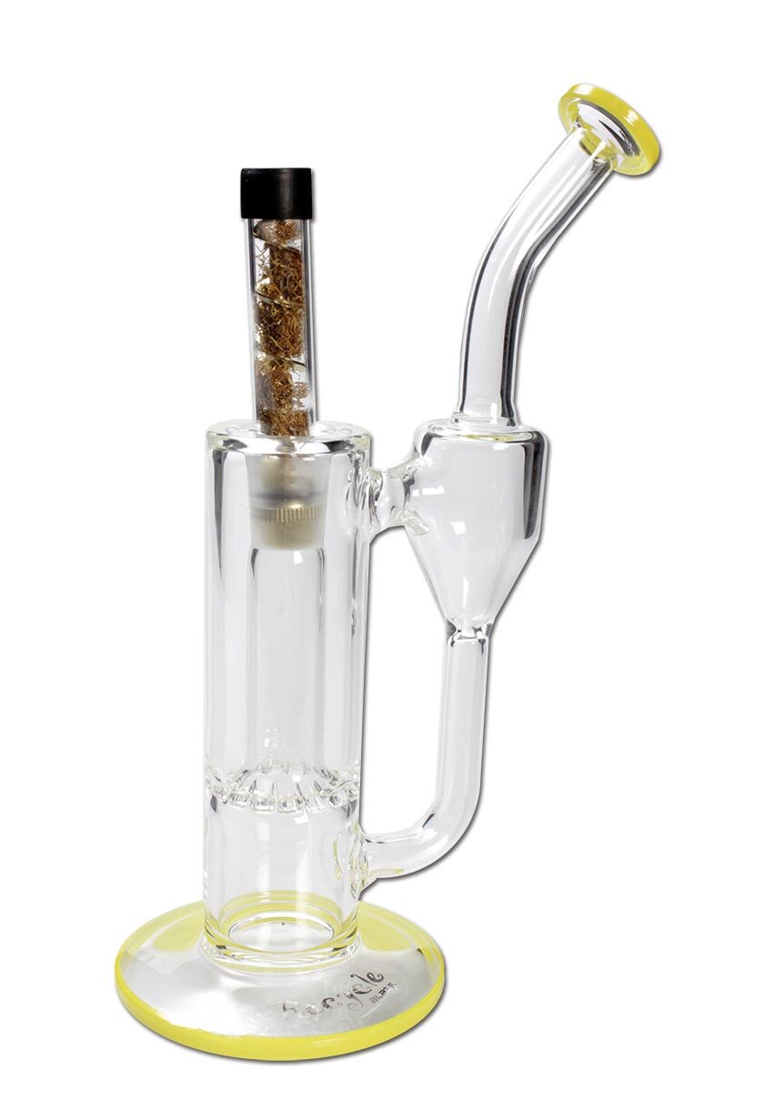Quarz-Handpfeife V12 Plus Twisty mit Messing-Spiralschraube
