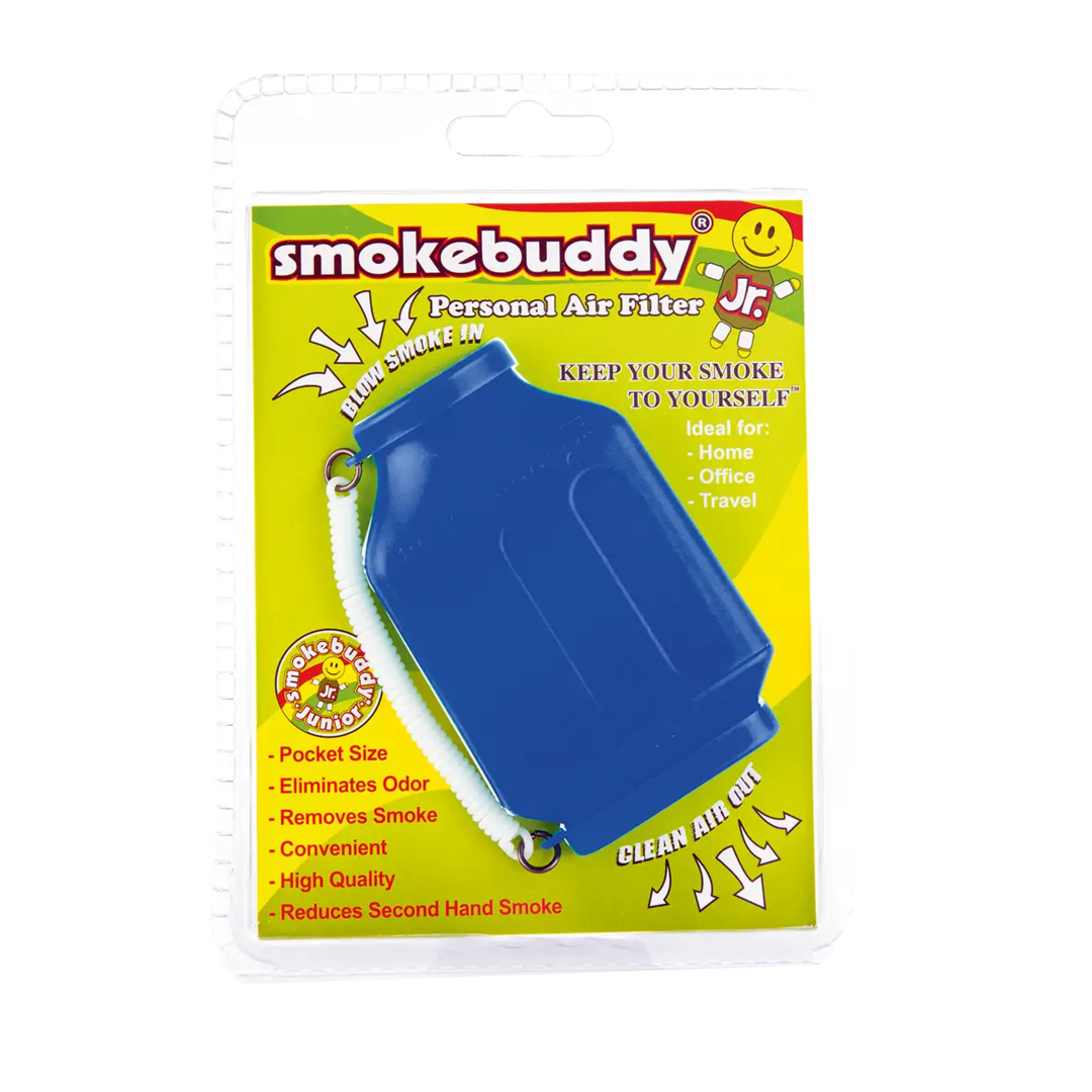Smokebuddy Junior Personal Air Filter in Blau mit Schutzkappen