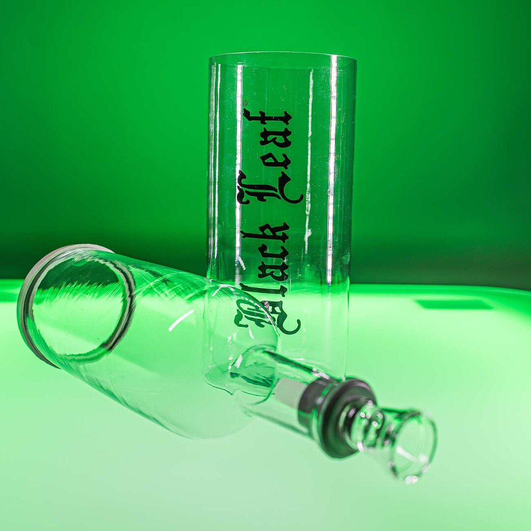 Black Leaf Pumpgun Kooler Glas-Set L mit Eimer, Flasche und Pfeifenkopf aus Glas