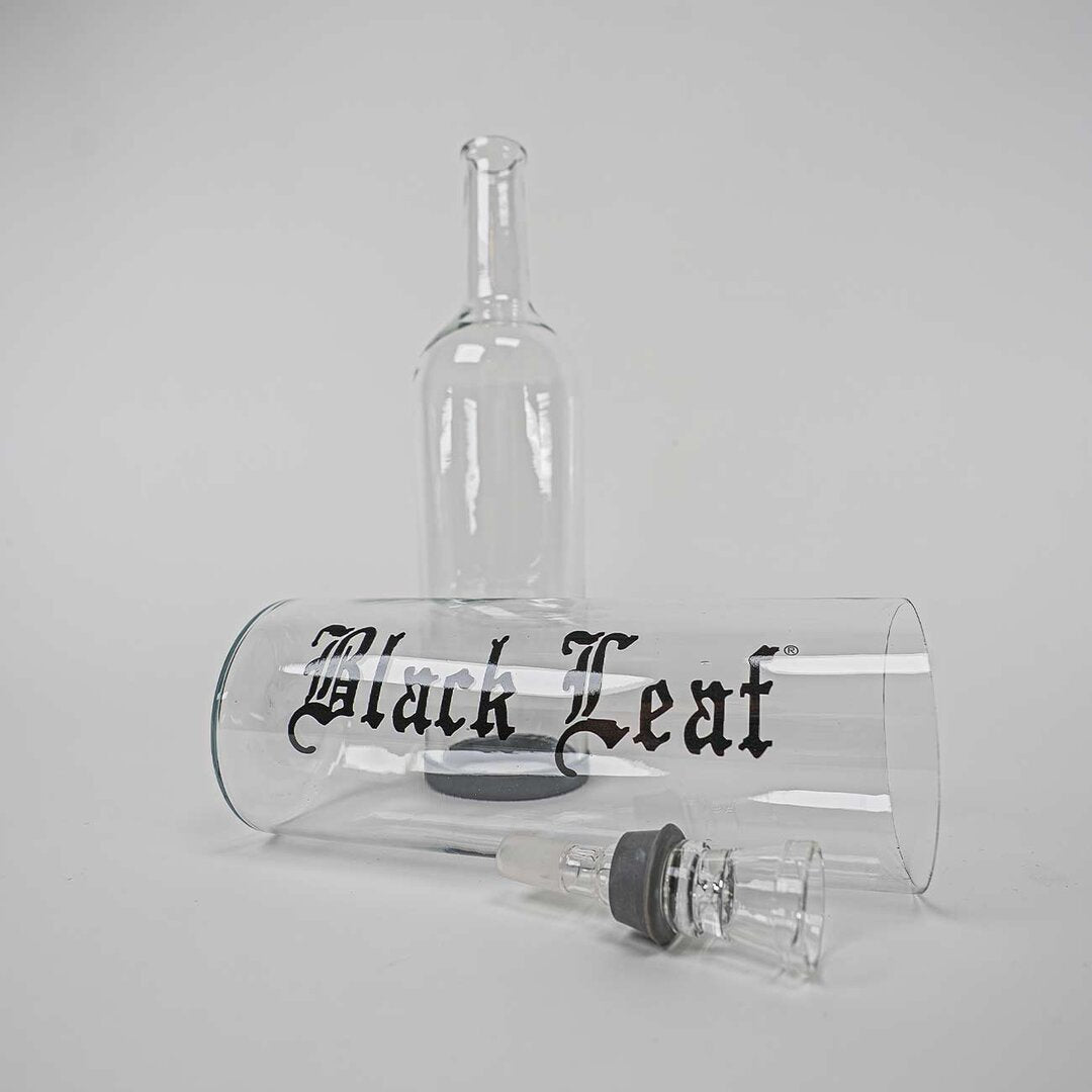 Black Leaf Pumpgun Kooler Glas-Set L mit Eimer, Flasche und Pfeifenkopf aus Glas