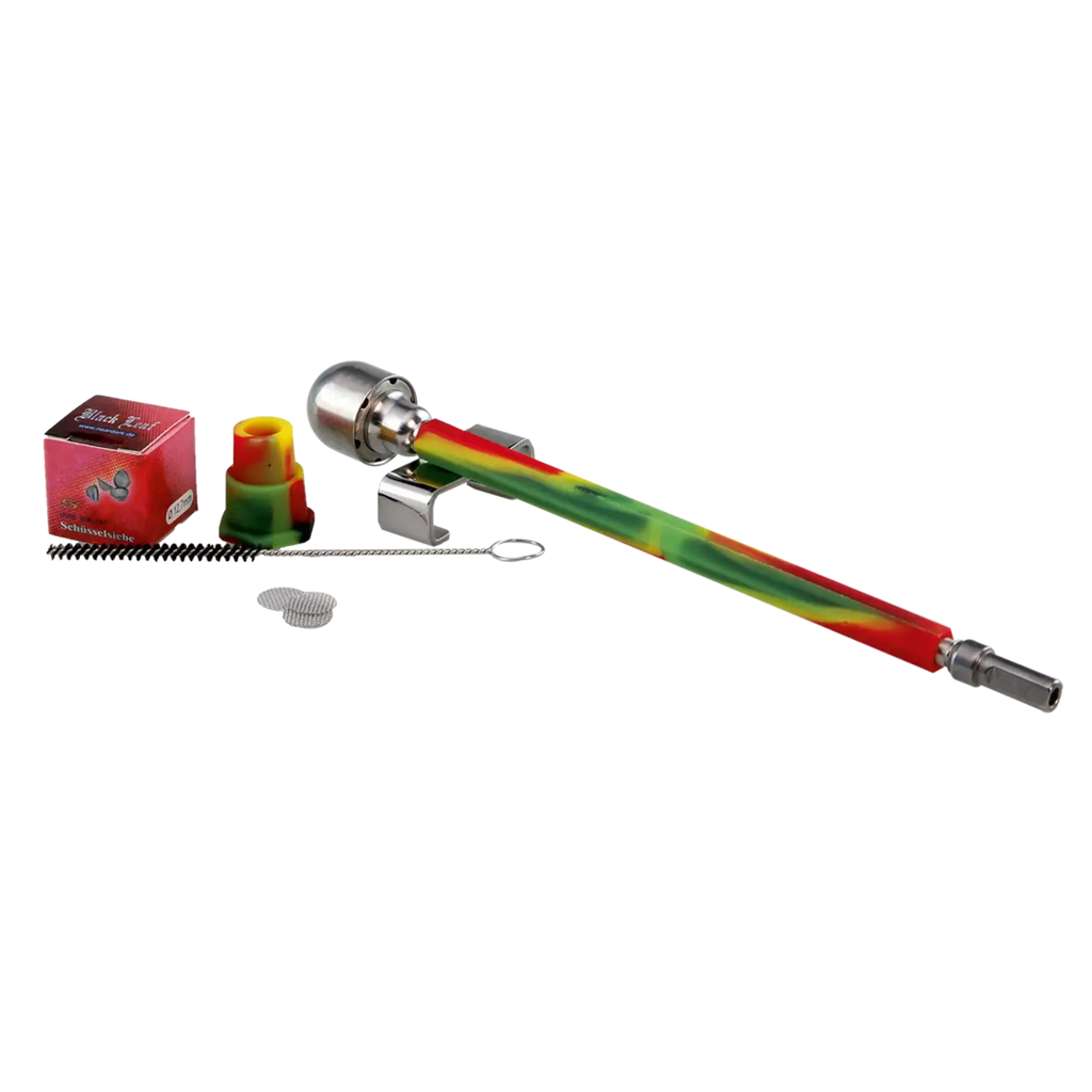 Edelstahl-Handvaporizer Wand Vape von Black Leaf in Rasta-Optik