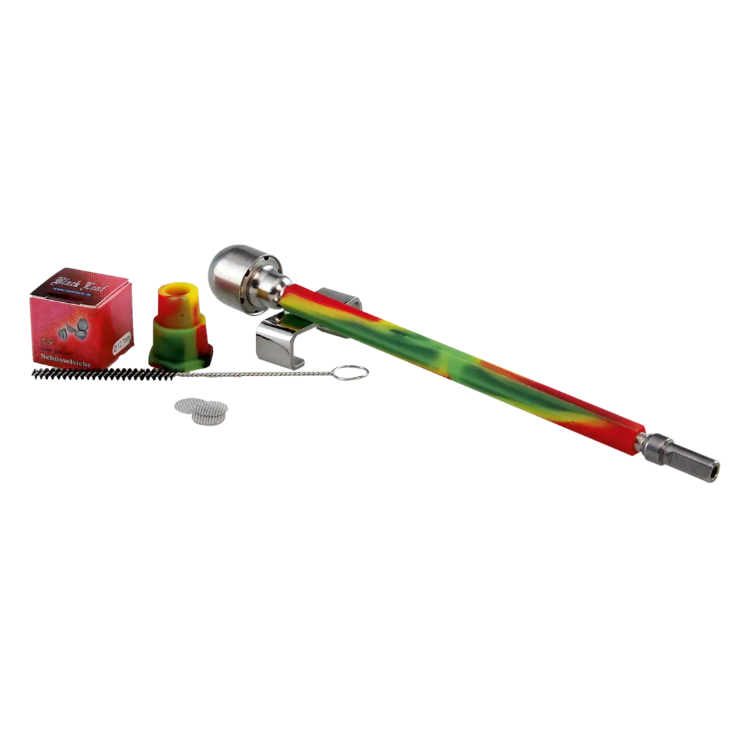 Edelstahl-Handvaporizer Wand Vape von Black Leaf in Rasta-Optik