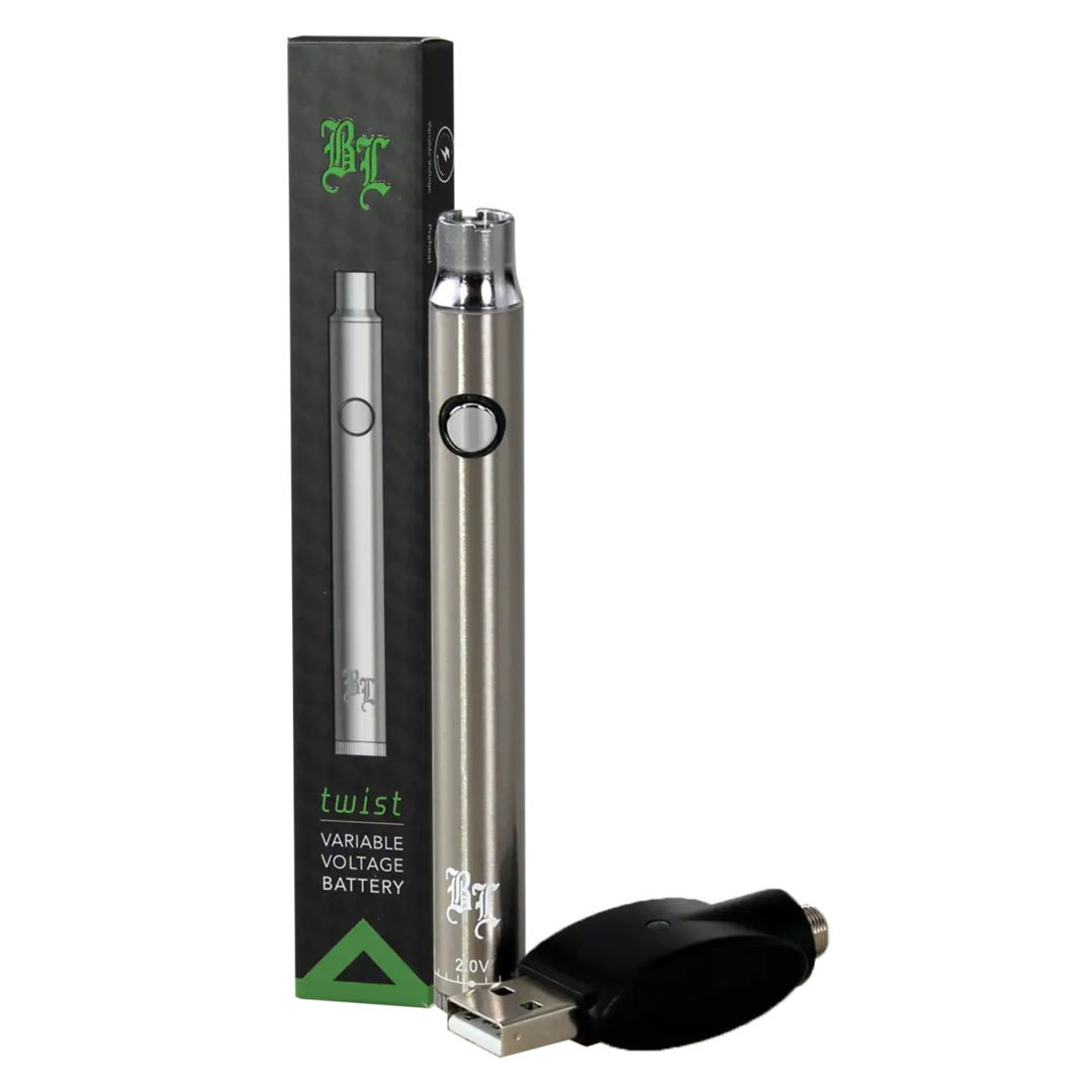 Akkuträger BL twist von Black Leaf in Schwarz mit 510er-Gewinde