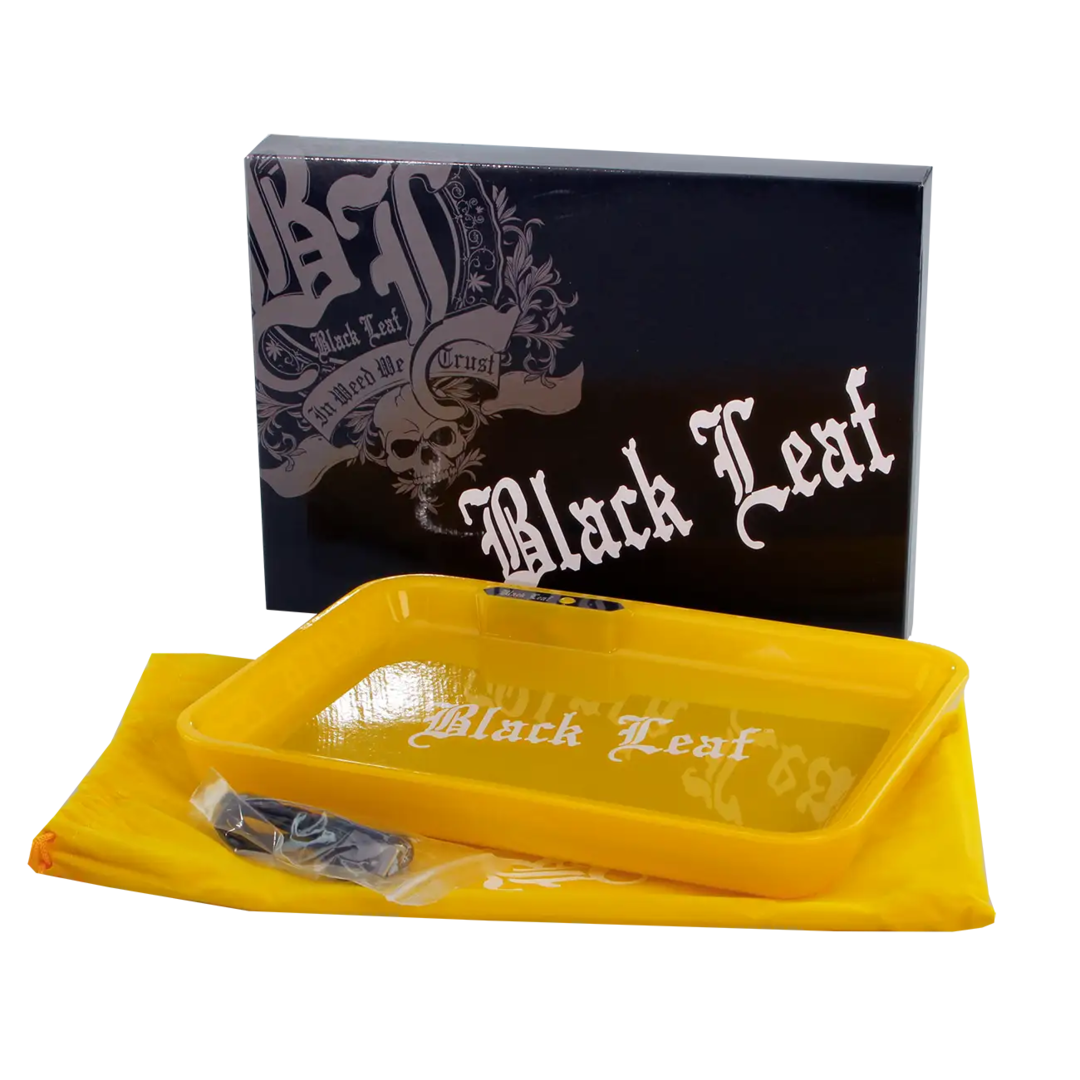 LED-Dreh-Tablett von Black Leaf in Gelb mit beleuchteter Fläche