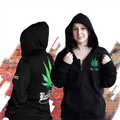 Black Leaf Hoody Kapuzenjacke in Größe XXL mit Reißverschluss und Logo auf Vorder- und Rückseite