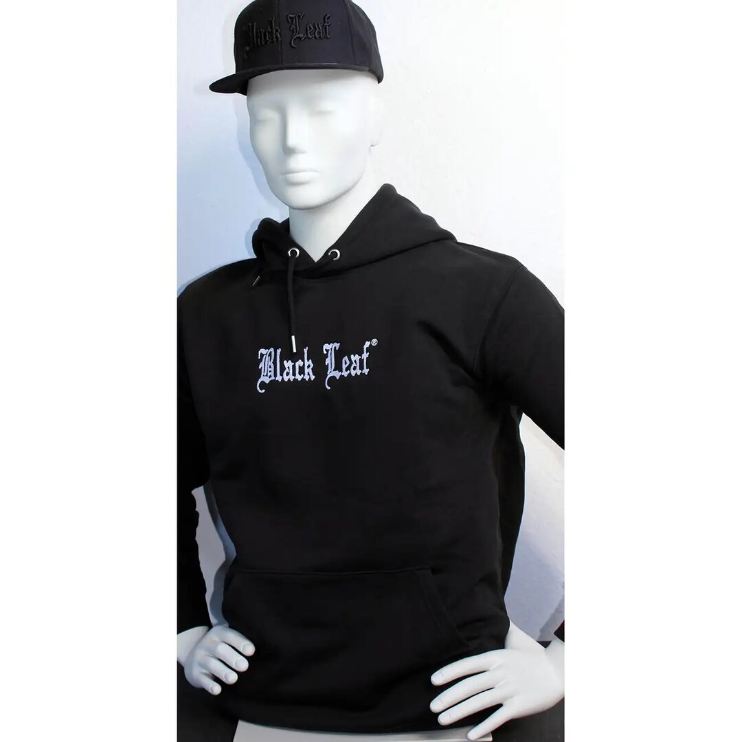 Black Leaf Kapuzenpullover Skull in Schwarz mit Rückendruck