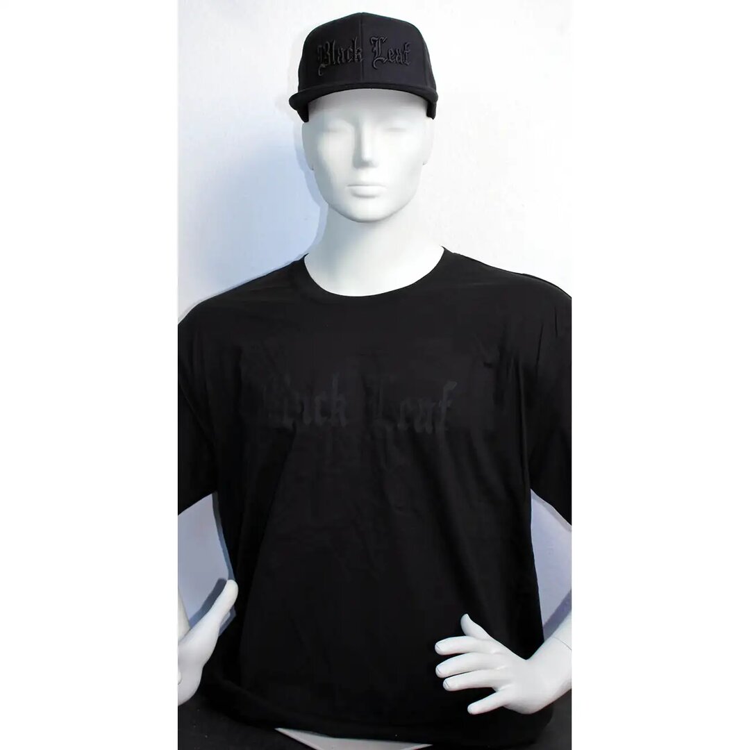 Black Leaf Oversize T-Shirt mit Logodruck in Größe S
