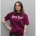 Black Leaf T-Shirt in Astral Purple mit Logodruck, Größe L