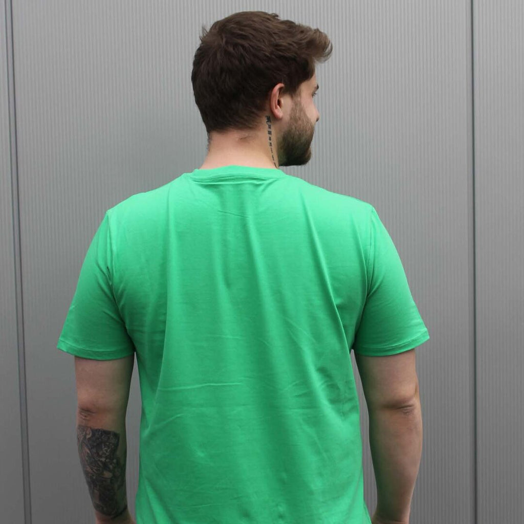 Black Leaf T-Shirt in Spring Green mit Logodruck, Größe L