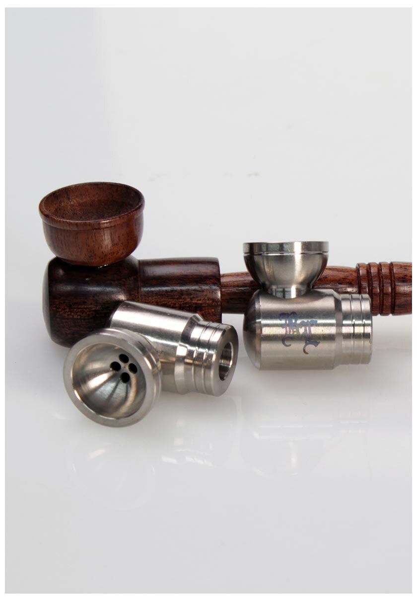 Zippsy Pipe Set mit Rosenholz-Handpfeife, Metallköpfen und Zubehör in Box