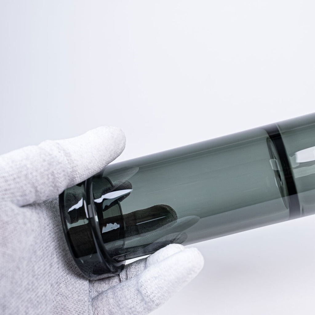BLAZE M+M 2.0 Aufsatzrohr aus schwarzem Glas mit Spritzschutz