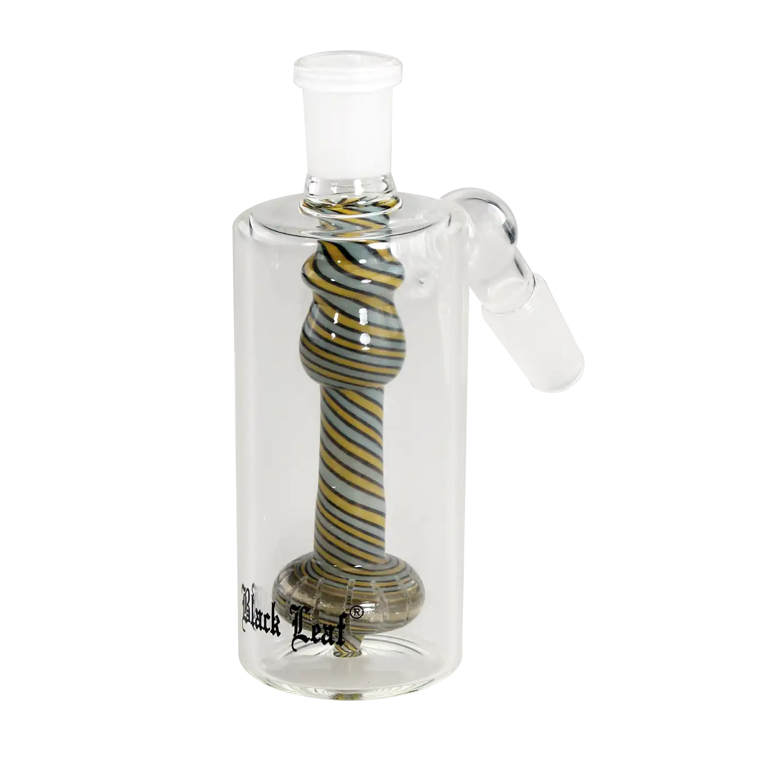 Black Leaf Vorkühler aus Borosilikatglas mit Duschkopfperkolator und Streifenspiralmuster