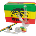 BREIT Mini-Wasserpfeifen-Set in Metalldose im Rasta-Design