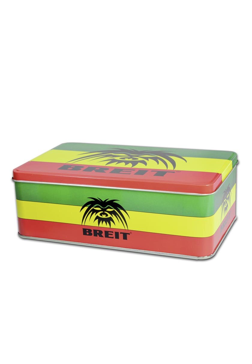 BREIT Mini-Wasserpfeifen-Set in Metalldose im Rasta-Design