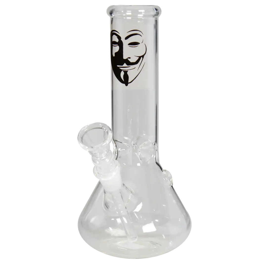 Mini-Becherpfeife Ice von Anonymus aus Borosilikatglas mit ANONYMUS-Motiv