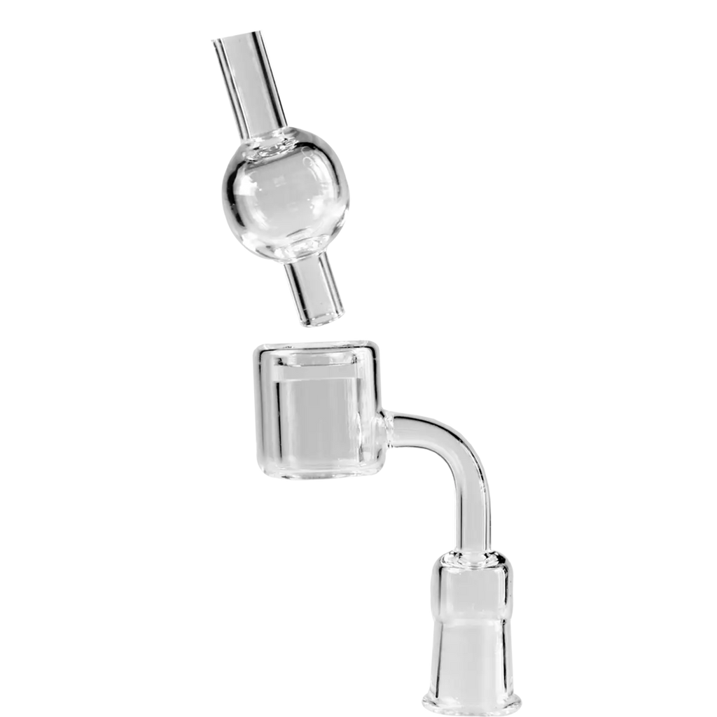 Glasschalen-Set mit klarem Schliff und Carb Cap in Metalldose