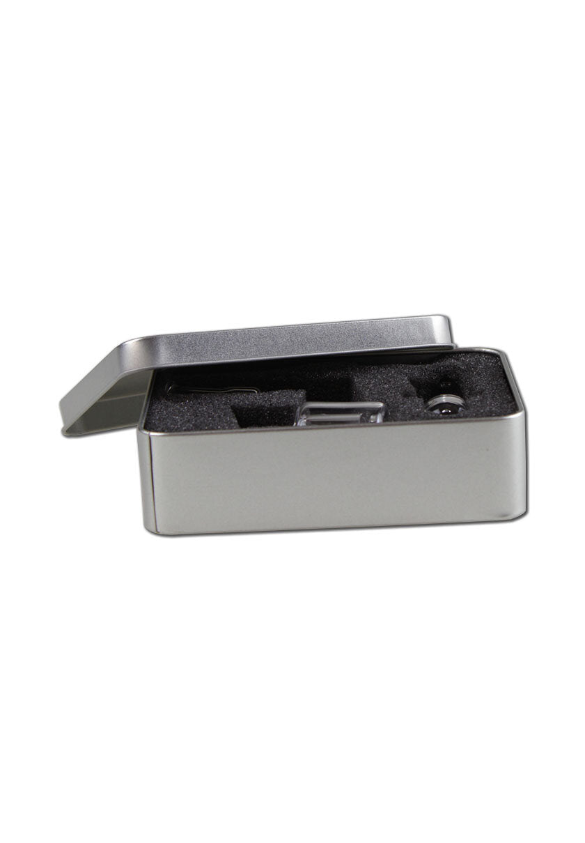 Quarzschalen-Set mit Carb Cap NS 19F in einer Metalldose