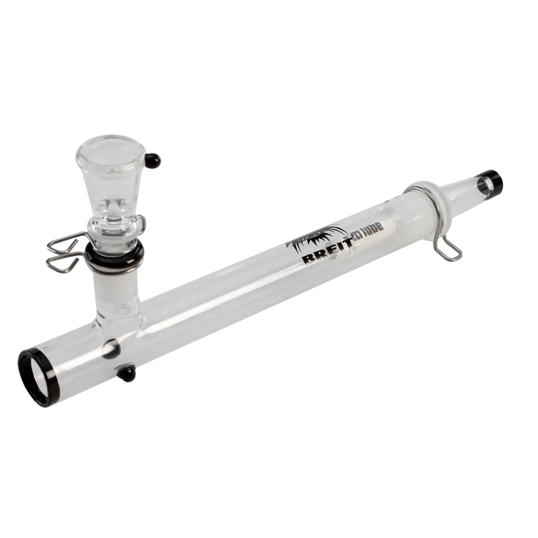 BREIT Glas-Handpfeife 3-teilig mit Logo und Filteradapter