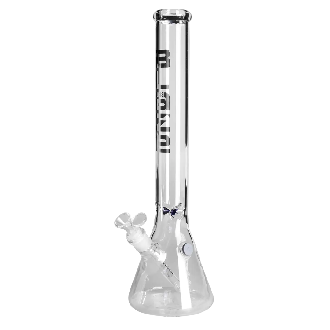 Blaze Erlkönig Glas-Wasserpfeife mit blauen Kühlkerben und Diffusoradapter, 450 mm hoch