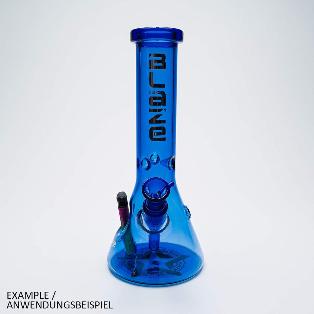 BLAZE Ice vs. Fire Glas-Wasserpfeife in Blau mit Feuerzeugfach