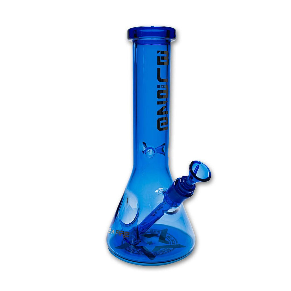 BLAZE Ice vs. Fire Glas-Wasserpfeife in Blau mit Feuerzeugfach