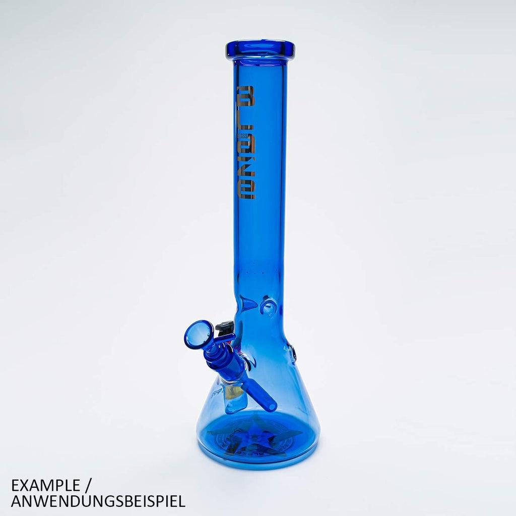 Blaze Ice vs. Fire Beaker-Wasserpfeife aus blauem Glas mit Feuerzeugfach, 400 mm hoch