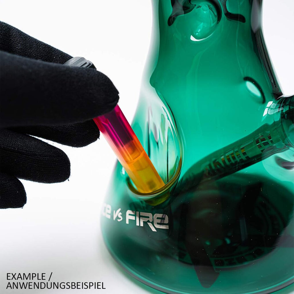 BLAZE Ice vs. Fire Glas-Wasserpfeife meergrün mit Feuerzeugfach