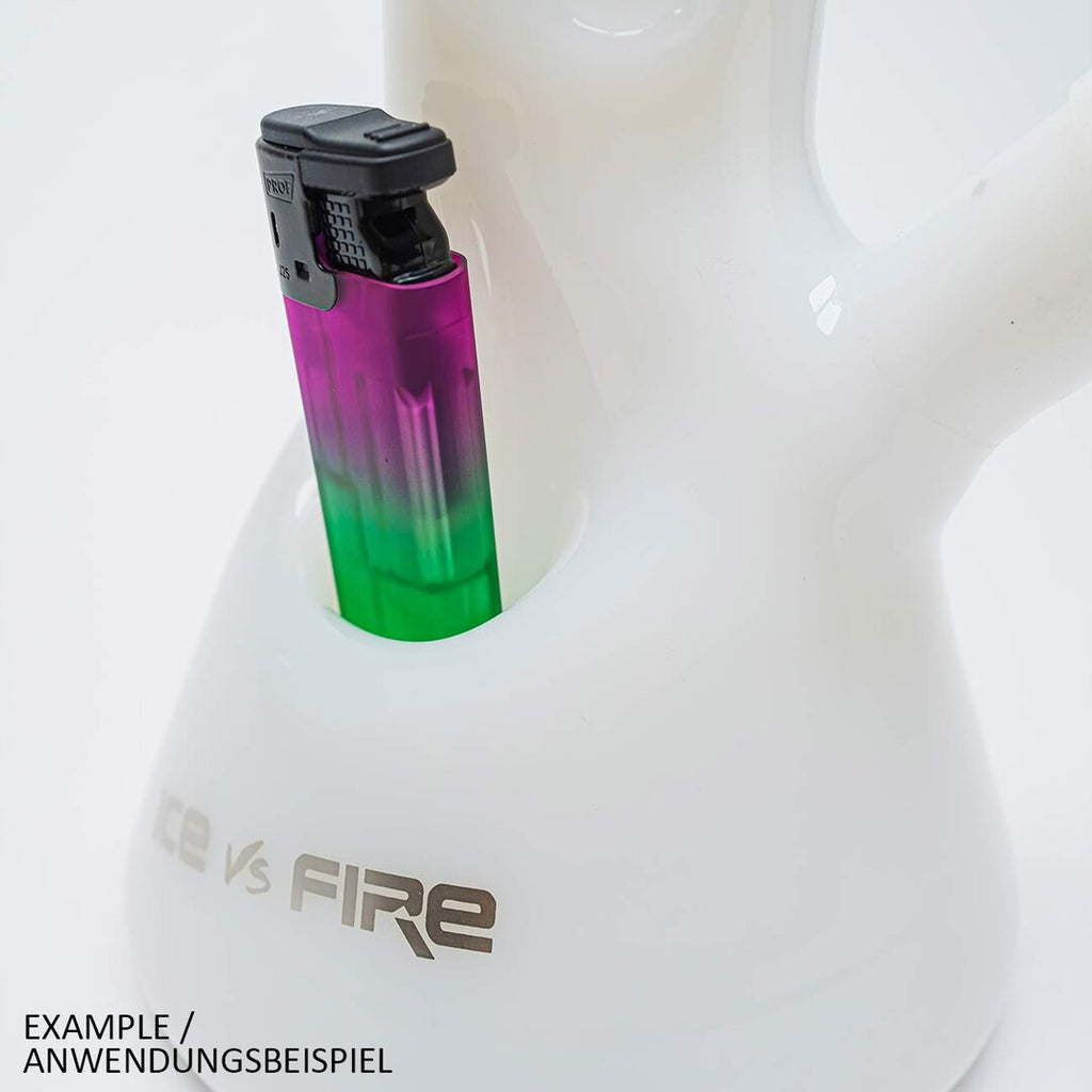 BLAZE ICE vs. FIRE Ice-Wasserpfeife in Weiß mit Feuerzeugfach