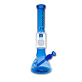 BLAZE Ice vs. Fire Glas-Wasserpfeife in Blau mit Feuerzeugfach