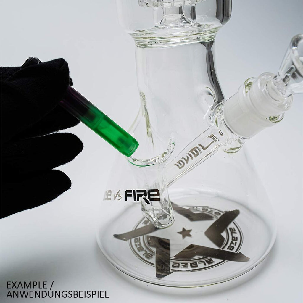 Produktfoto: BLAZE Ice vs. Fire Glas-Wasserpfeife Klar mit Feuerzeugfach