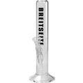 BREITSEITE Zylinder-Glas-Wasserpfeife mit schwarzem Schriftzug auf dem Zugrohr