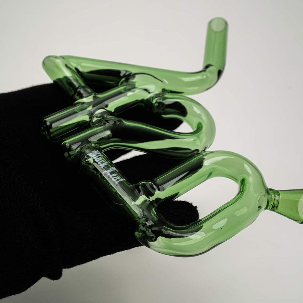 Black Leaf Glas-Handpfeife aus grünem Borosilikatglas