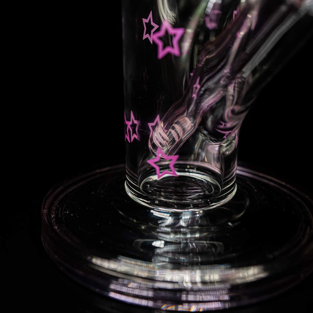Black Leaf Zylinder-Glas-Wasserpfeife in Rosa im Koffer-Set