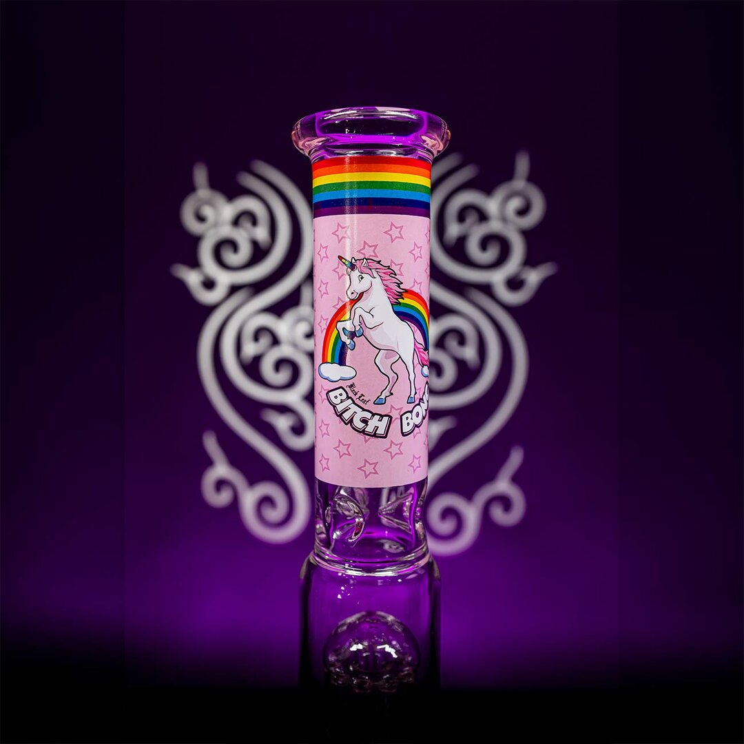 Black Leaf Zylinder-Glas-Wasserpfeife in Rosa im Koffer-Set