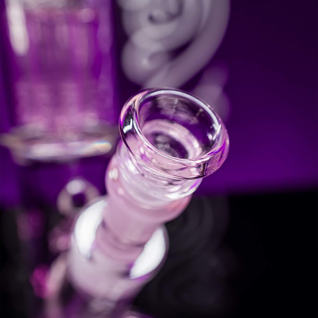 Black Leaf Zylinder-Glas-Wasserpfeife in Rosa im Koffer-Set