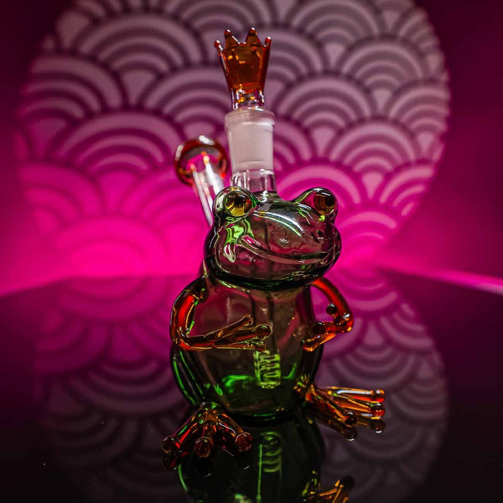 Black Leaf Glas-Wasserpfeife King Frog im Frosch-Design
