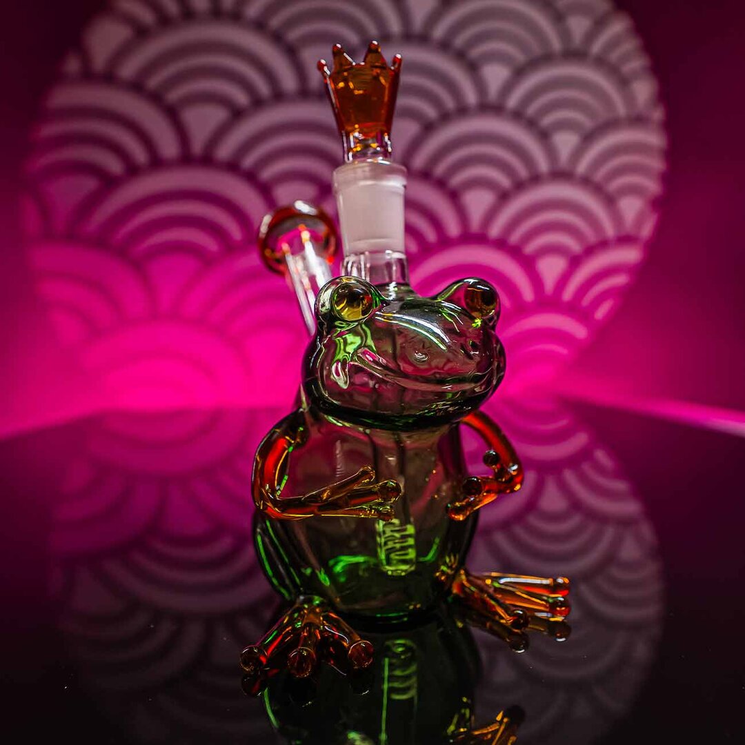 Black Leaf Glas-Wasserpfeife King Frog im Frosch-Design