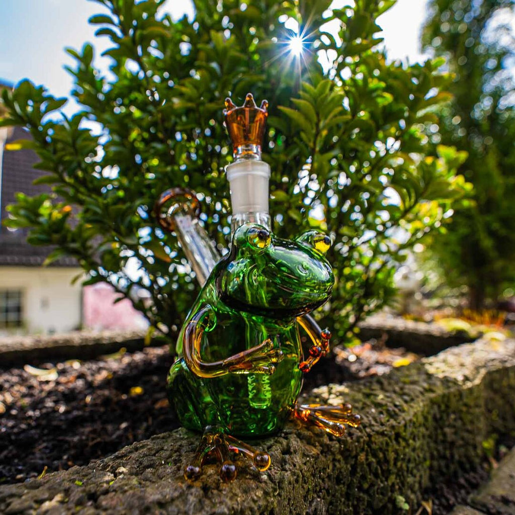 Black Leaf Glas-Wasserpfeife King Frog im Frosch-Design