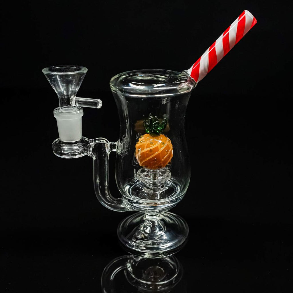 Black Leaf Mini-Wasserpfeife Cocktail mit Duschkopfperkolator und Ananas-Dekor