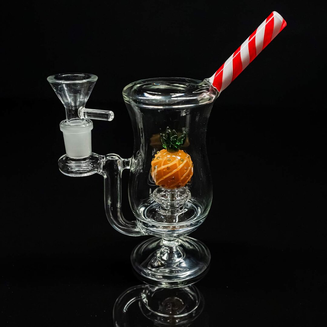 Black Leaf Mini-Wasserpfeife Cocktail mit Duschkopfperkolator und Ananas-Dekor