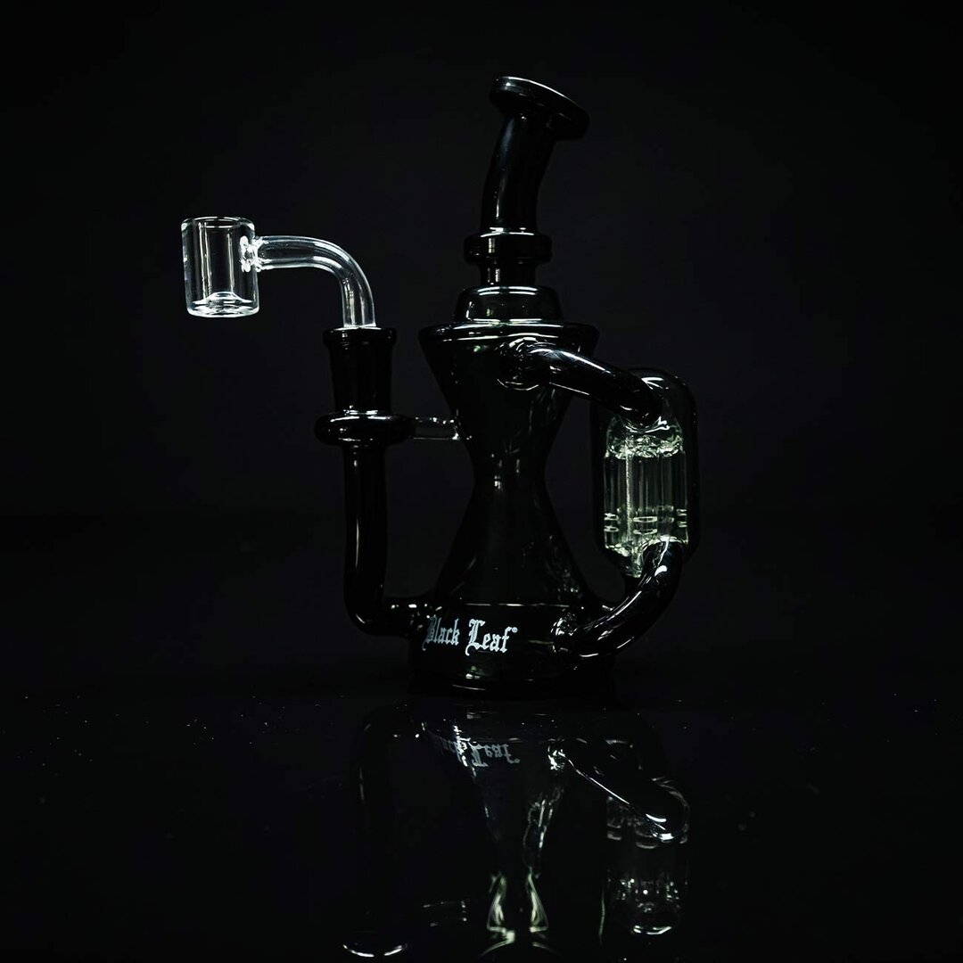 Produktfoto: Black Leaf Mini-Glas-Wasserpfeife grau/schwarz, 180 mm