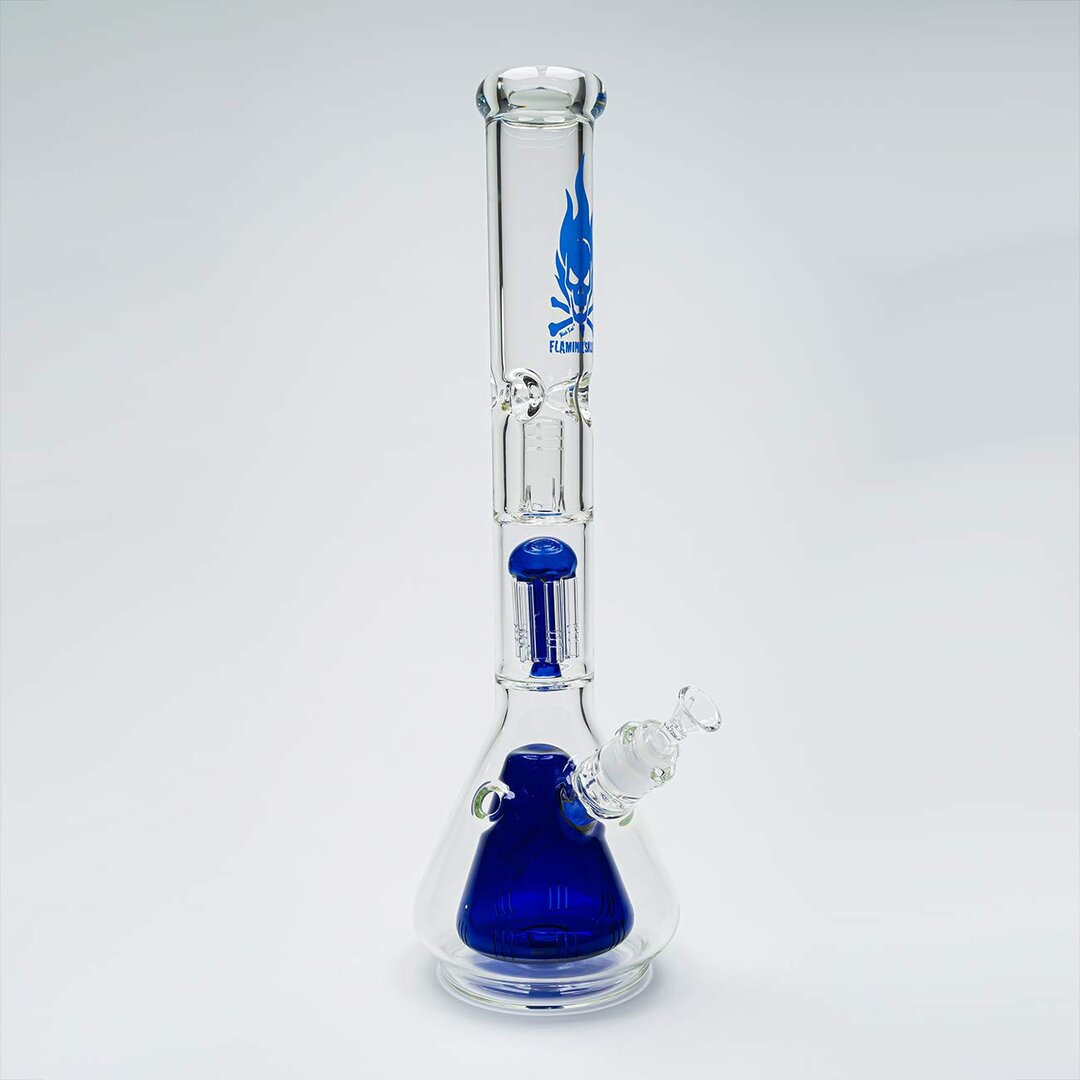 Produktfoto: Black Leaf Flaming Skull Glas-Wasserpfeife blau, 460 mm