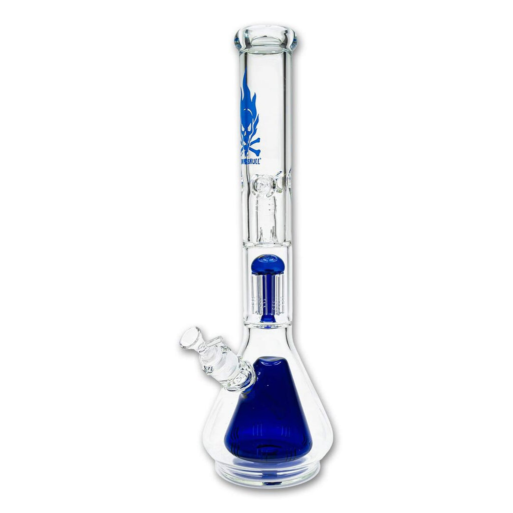 Produktfoto: Black Leaf Flaming Skull Glas-Wasserpfeife blau, 460 mm