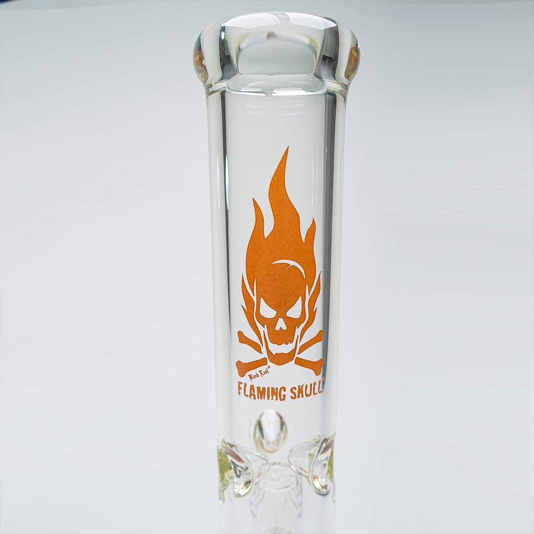 Produktfoto: Black Leaf Flaming Skull Glas-Wasserpfeife amber, 445 mm